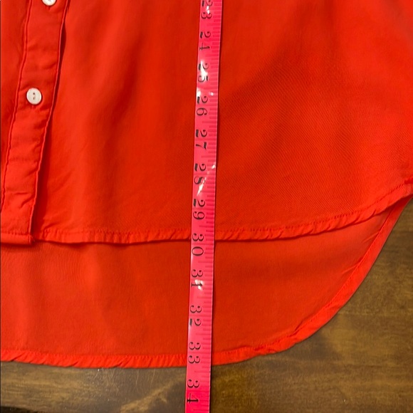 Women's Red Button Down Shirt - Picture 5 of 8